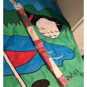 Cardinal Bird and Golf Garden Outdoor Flags Banner. Set of 2